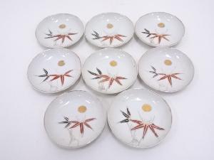 古物　笹図小皿8客